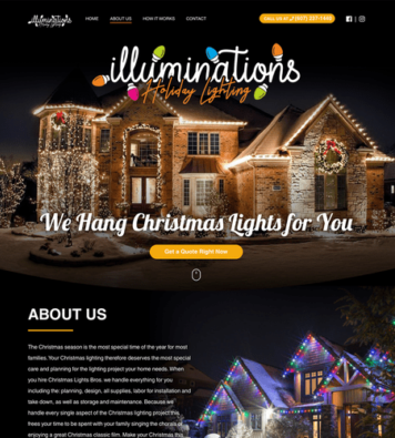 professional Christmas light installation website design