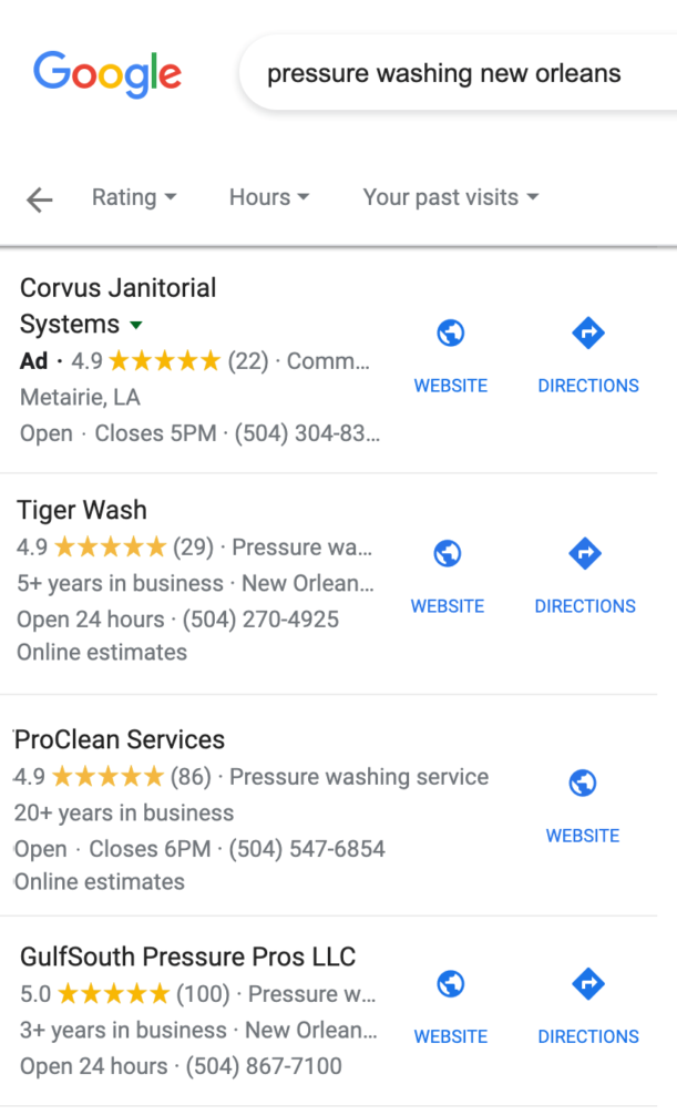 Google My Business Optimization - Tiger Wash