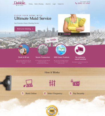 maid cleaning service website design